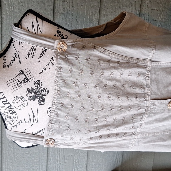 Vintage 90's Nina Piccalino Cotton Overall Dress Sage Green Plus Size XXL Floral - Picture 4 of 13